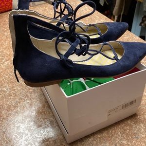 Boden navy blue, Lille Lace-up point shoe